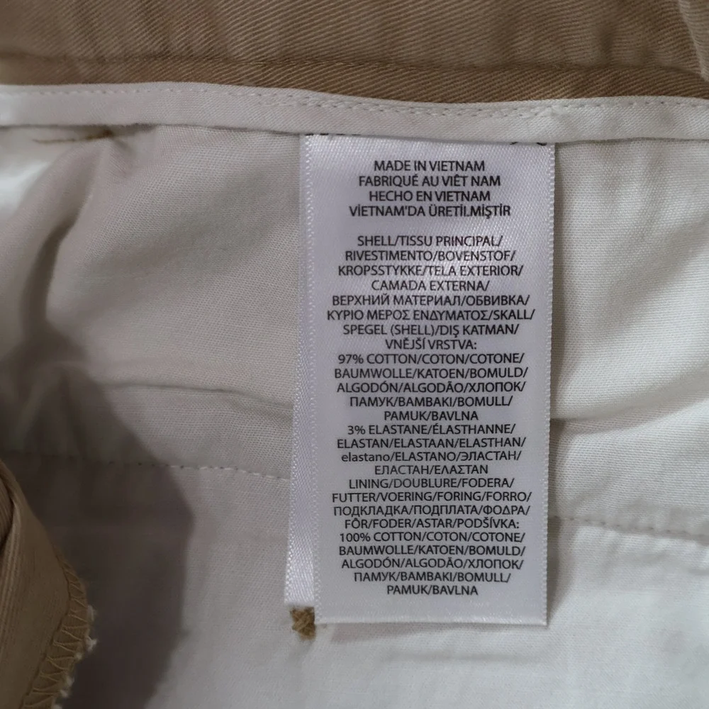 Polo Ralph Lauren Chino Pants Mens 34x32 Tan Khaki Stretch Cuffed $168 NWT
